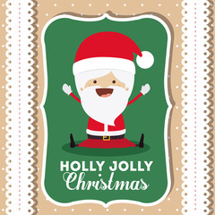 santa claus cute frame character icon vector isolated graphic