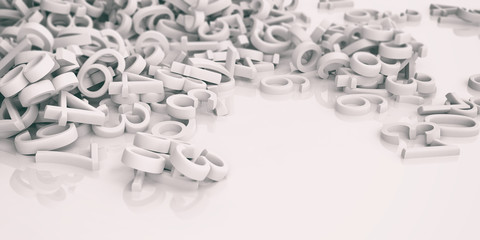 Numbers on white background. 3d illustration