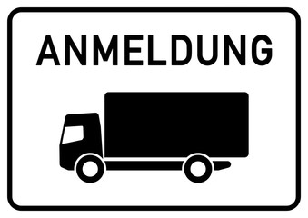 dts5 DeliveryTruckSign - Kombi-Schild - Hinweisschild - ks123 Anmeldung - ks124 Anlieferung - ks125 Abholung - A2 A3 A4 Plakat - g4595