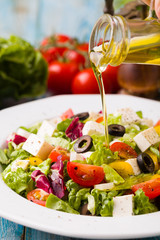 Fresh Greek salad on a plate