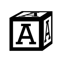 cubes blocks alphabet icon