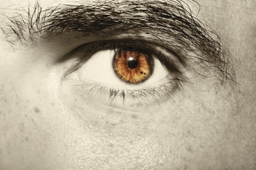 Obraz premium Image of man's vintage eye close up.