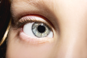 Macro Close up portrait of young girls eye
