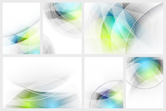 Set of abstract glowing background with space for your content.