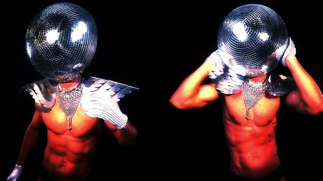 cool muscular DJ mr. discoball head