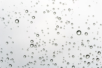 Rain dew drop on dirty glass with dirt dust and scratches, selective focus with vintage color tone effect,Water Abstract background.