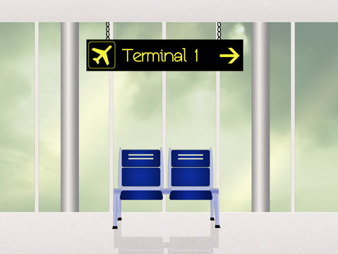 terminal in the airport scene