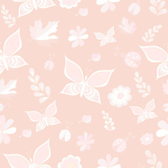 Delicate pink and white vector seamless patterns. Repeating texture. Vector, EPS 8.