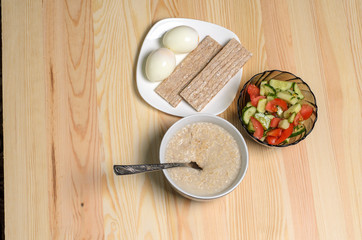 two boiled eggs porridge useful breakfast