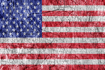 Grudge stone painted United states flag