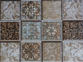 tiles with colored mosaics, mosaic pattern