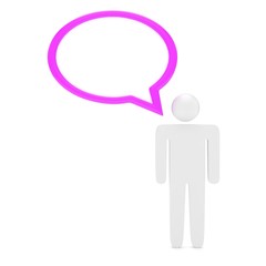 3d man with talk bubbles isolated over a white background. 3d rendering.