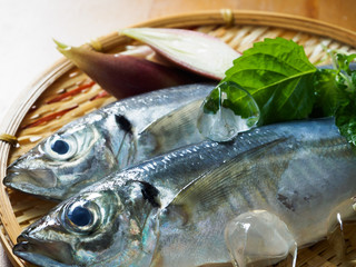 生アジのザル盛り
