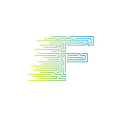 Letter F logo design template,technology,electronics,digital,logotype
