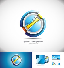 Abstract circle sphere 3d logo icon design