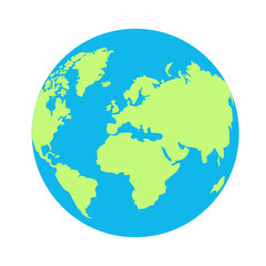 Vector planet Earth icon. Flat planet Earth icon.