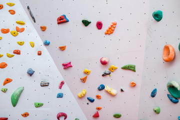 Artificial climbing wall for bouldering indoors