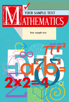 Mathematics. Vector cover. A background from scientific formulas. For book, textbook, notebook, flyers, poster, booklet