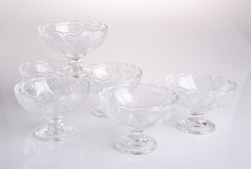 glass bowl. glass bowl on background. glass bowl on a background