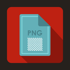 File PNG icon in flat style with long shadow. Document type symbol