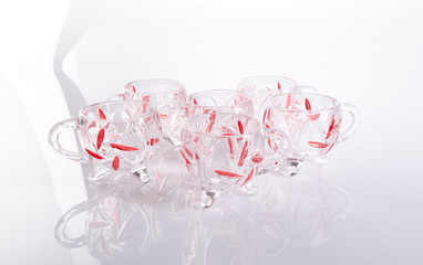 glass cup. glass cup on a background. glass cup on a background