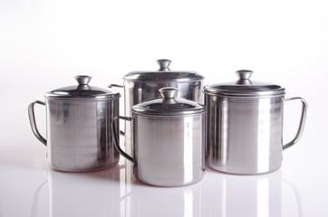 mug. stainless steel mug on background. stainless steel mug on a