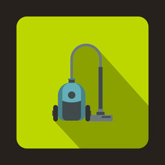 Vacuum cleaner icon in flat style with long shadow. Home appliances symbol