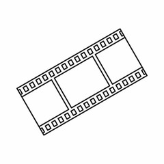Film with frames icon in outline style isolated on white background. Video symbol