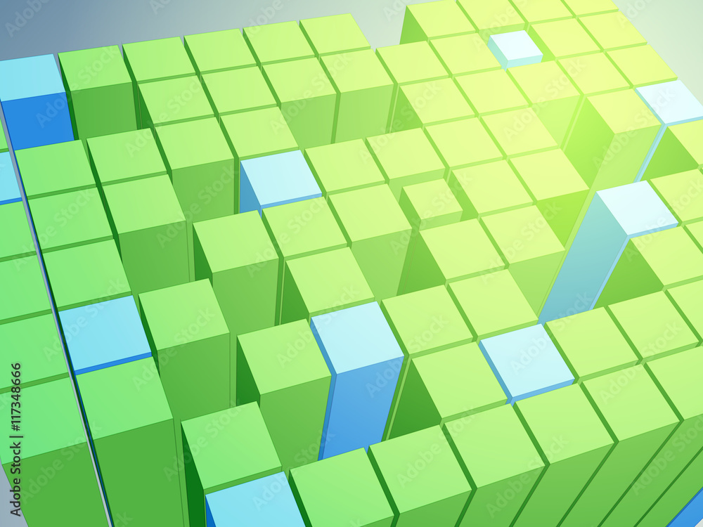 Poster abstract background with 3d cubes.