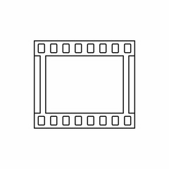 Film with frames movie icon in outline style isolated on white background. Video symbol