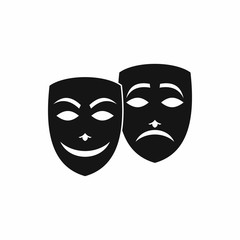 Carnival mask icon in simple style isolated on white background. Festive accessories symbol