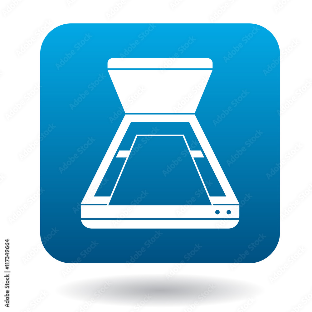 Poster open scanner icon in simple style on a white background