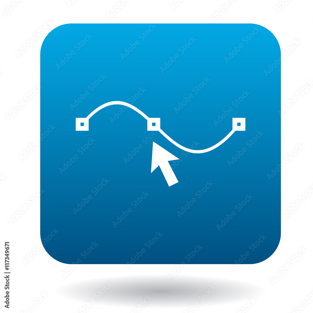 Aufkleber drawing the curve icon in simple style on a white background