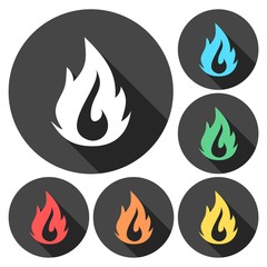 Flame icon color set 