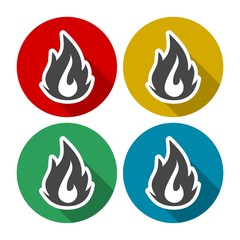 Flame icon color set 