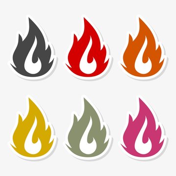 Flame icon color set 