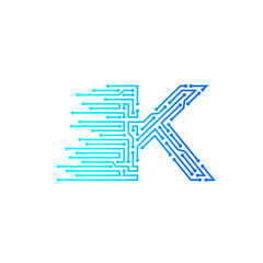 Letter K logo design template,technology,electronics,digital,logotype