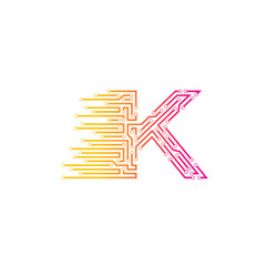 Letter K logo design template,technology,electronics,digital,logotype