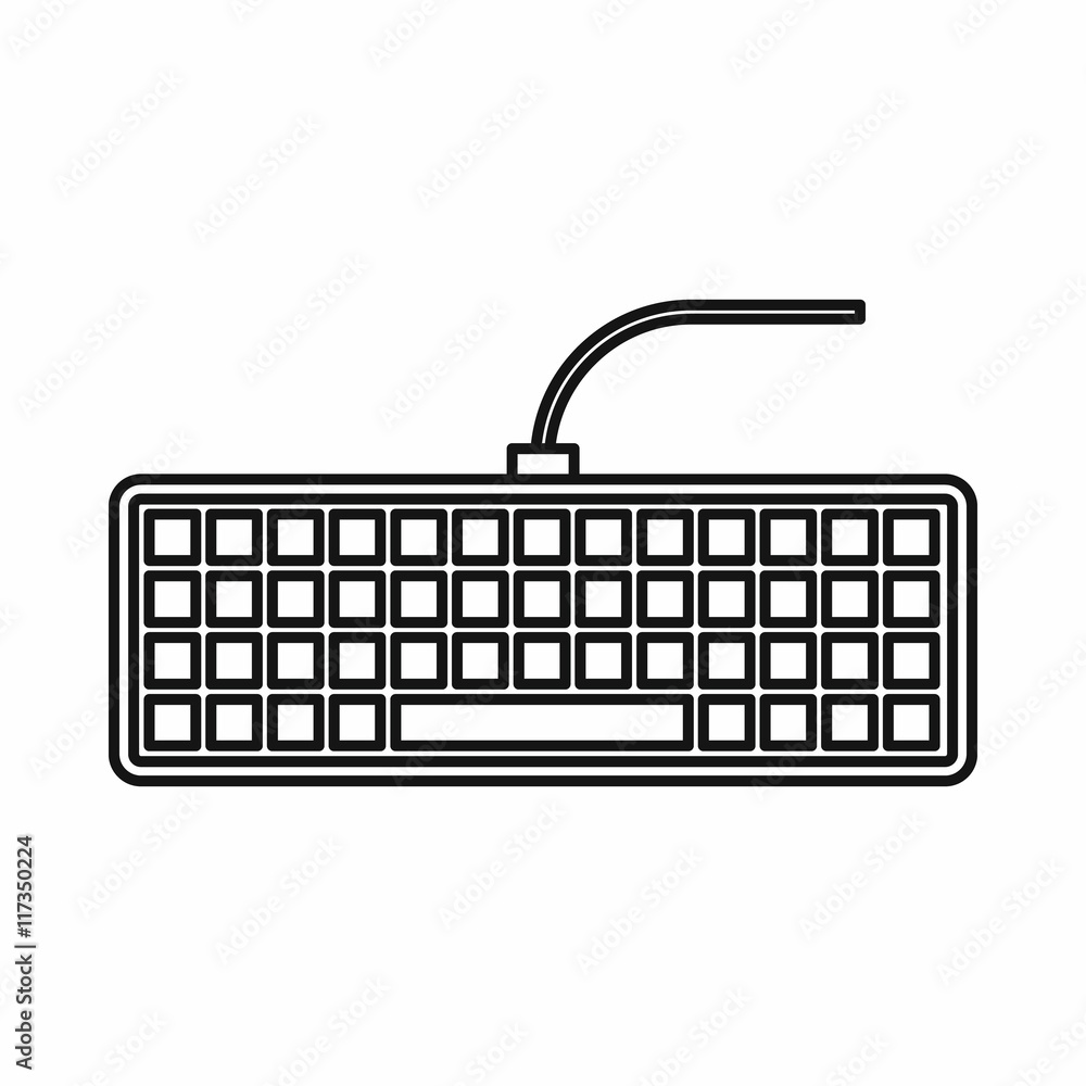Aufkleber black computer keyboard icon in outline style isolated vector illustration