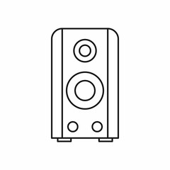 Black sound speaker icon in outline style isolated vector illustration