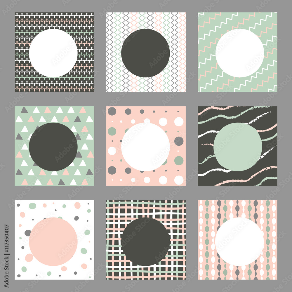 Poster set of abstract pattern with space.