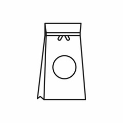 Tea packed in a paper bag icon in outline style isolated vector illustration