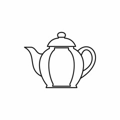 Teapot icon in outline style isolated vector illustration