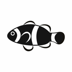 Cute clown fish icon in simple style isolated vector illustration