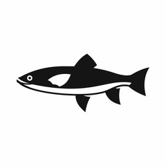 Fish icon in simple style isolated vector illustration