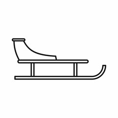 Sled icon in outline style isolated vector illustration