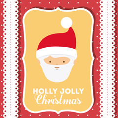 santa claus cute frame character icon vector isolated graphic