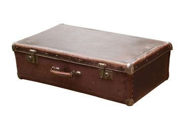 Vintage suitcases isolated.