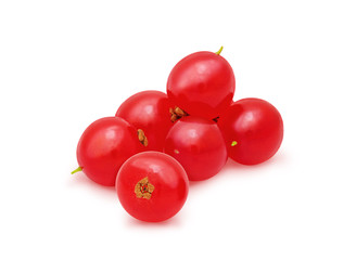 Heap of red currant isolated on a white background. Design element for product label, catalog print, web use.