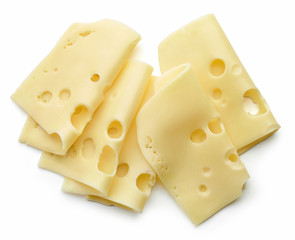 cheese slices on white background